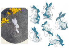 Stickserie - Blumige Osterhasen